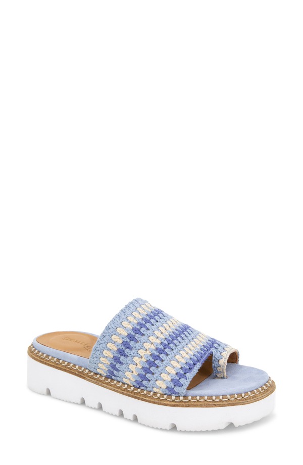 ジェントルソウルズ レディース シューズ 踵 プラットホーム サンダル Gentle Souls Lavern Platform Slide Sandal Blue Multi Fabric 青み