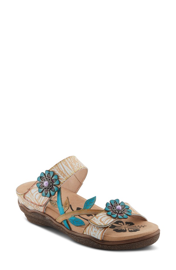 発条足取り レディース シューズ 踵 サンダル L\u0027Artiste by Spring Step Aymee Sandal Beige Multi ベージュ