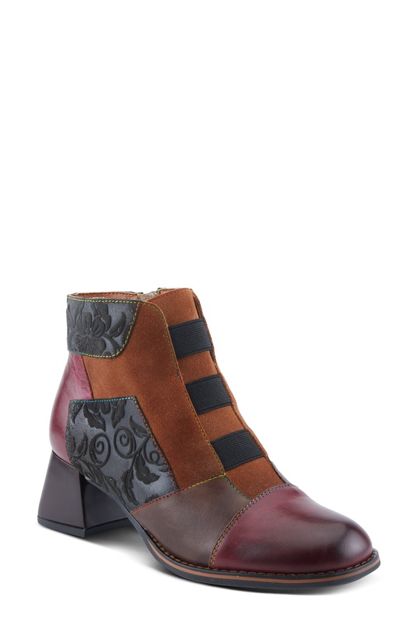 スプリングステップ レディース シューズ ブーツ・レインブーツ キャップ L'Artiste by Spring Step Copine Cap Toe Bootie Bordeaux Multi マルチカラー