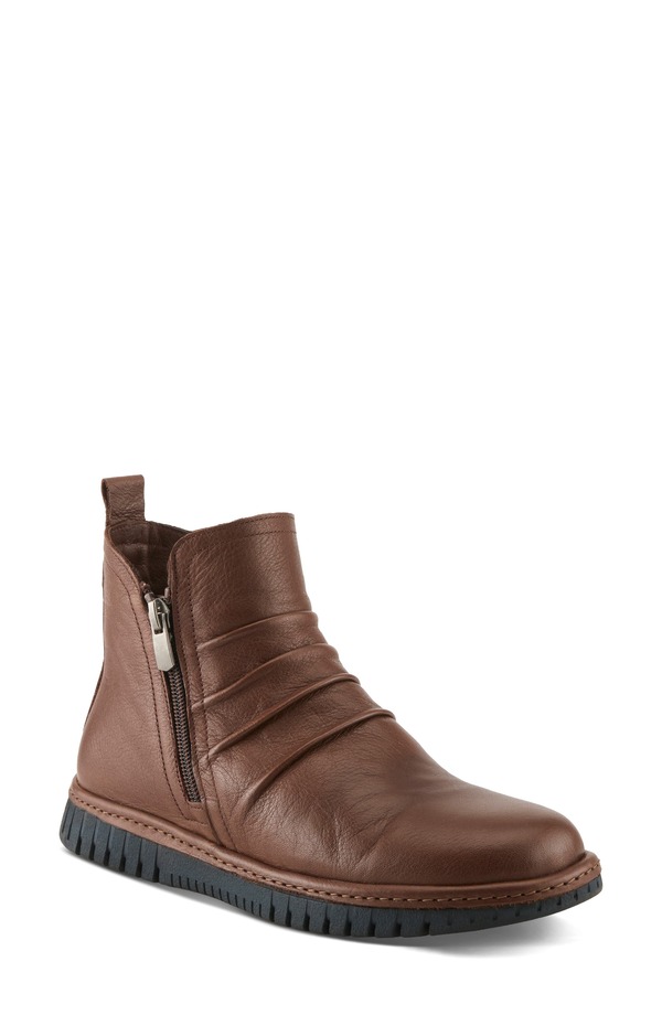 発条足取り レディース シューズ ブーツ・レインブーツ Spring Step Rosado Bootie Brown 赤銅色