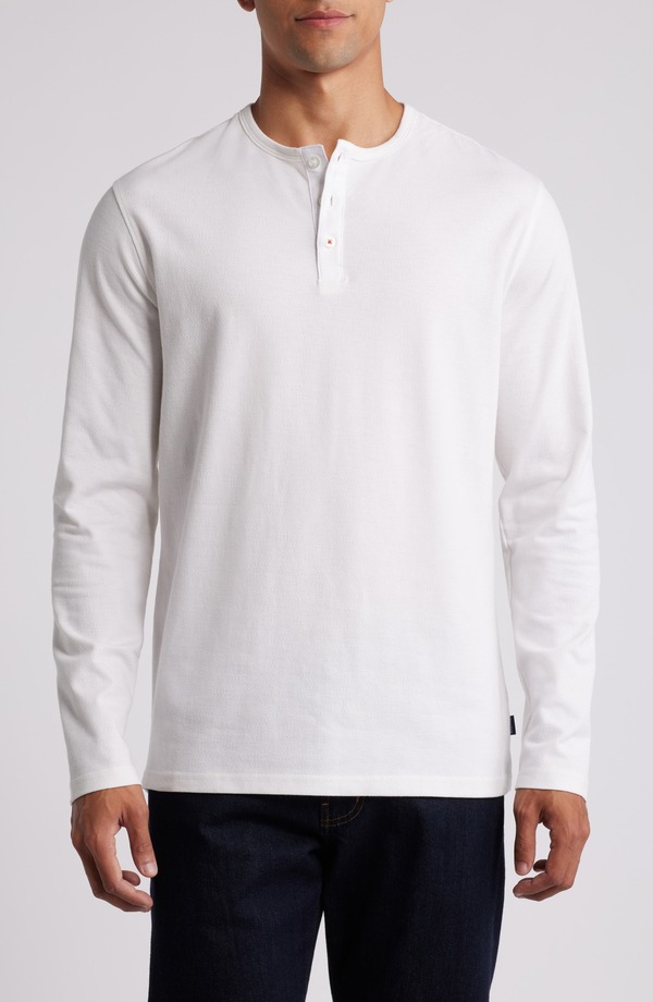 ストーンローズ メンズ トップス Tシャツ コットン Stone Rose Cotton Blend Slub Piqu Henley White ホワイト
