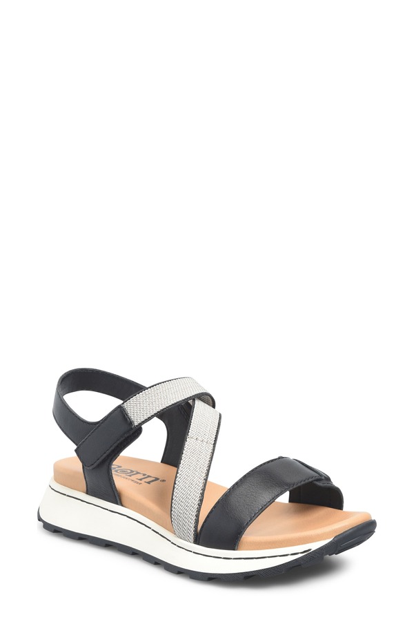 バーン レディース シューズ 踵 サンダル Brn Mady Wedge Sandal Black Combo 黒いこと
