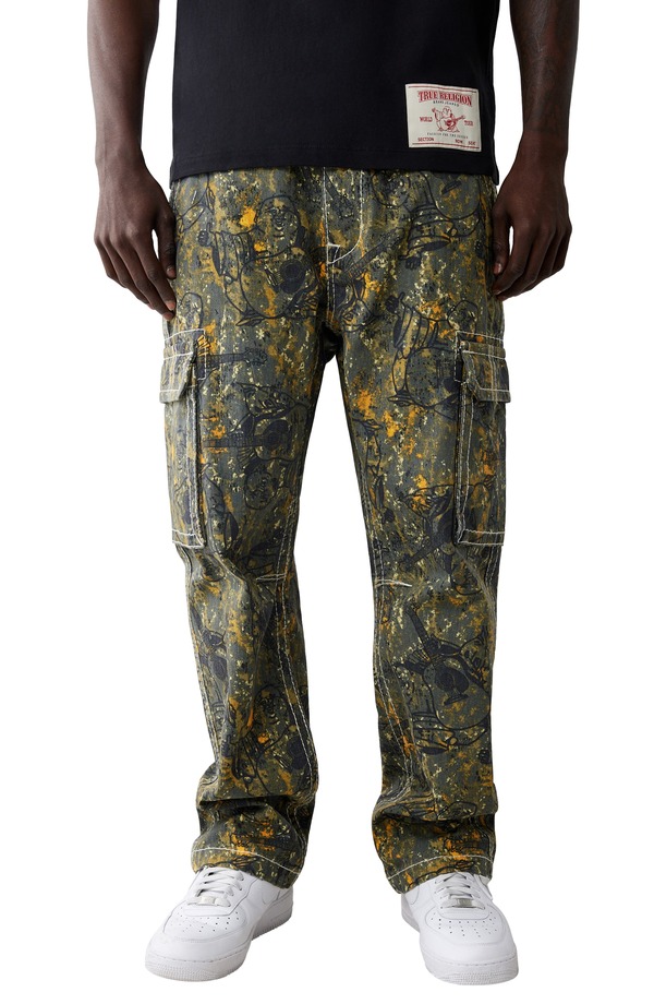 トゥルーレリジョン メンズ ボトムス カジュアルパンツ カーゴパンツ コットン True Religion Big T Cotton Cargo Pants Camouflage Black ブラック