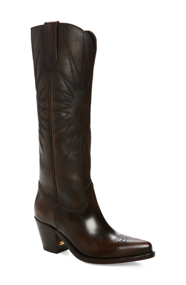 ゴールデングース レディース シューズ ブーツ・レインブーツ トール Golden Goose Wish Star Tall Western Boot Dark Brown/ Beige 赤銅色