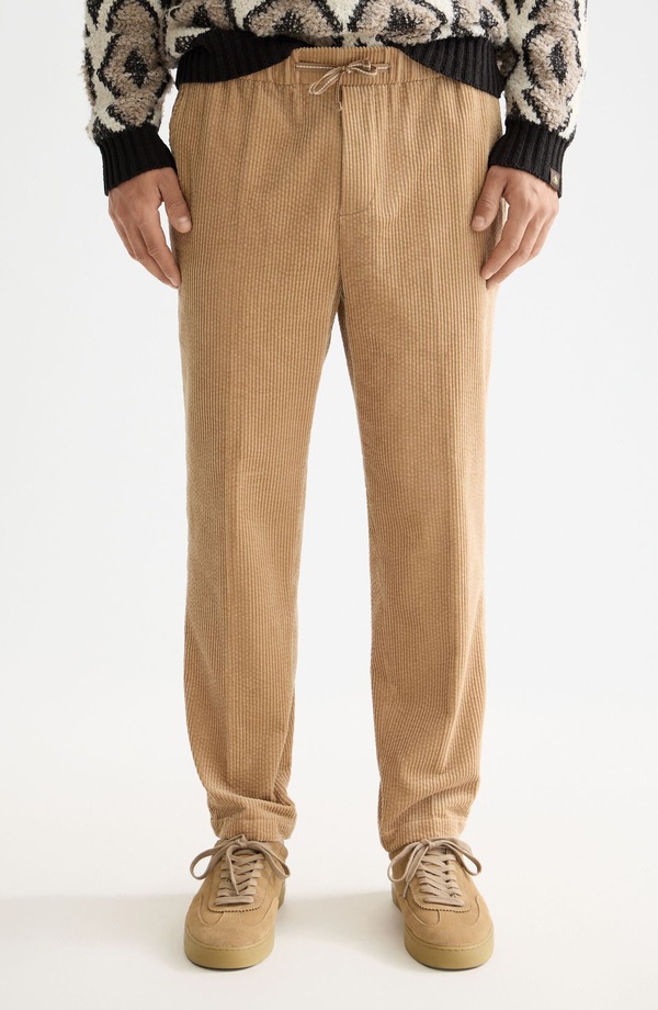 スコッチアンドソーダ メンズ ボトムス カジュアルパンツ コーデュロイ コットン ジョガーパンツ Scotch & Soda Fave Loose Tapered Cotton Corduroy Joggers Tannin