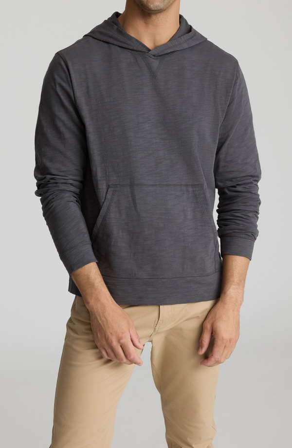 アンタックイット メンズ アウター パーカー・スウェット 綿織物 UNTUCKit Lazio Slub Cotton Hoodie Dark Grey 薄墨色