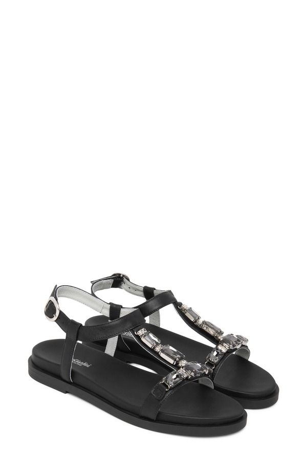 ネーロ ジャルディーニ レディース シューズ サンダル NeroGiardini Jeweled T-Strap Sandal Black ブラック｜ReVida 店 50,280円