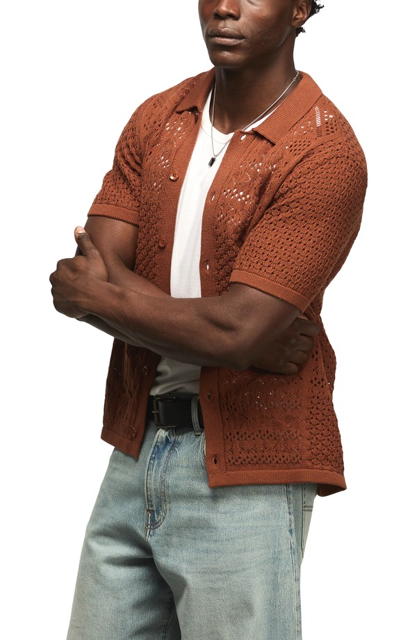 ラッキーブランド メンズ アウター パーカー・スウェット プルオーバー Lucky Brand Granny Open Stitch Button-Up Shirtortoise Shell