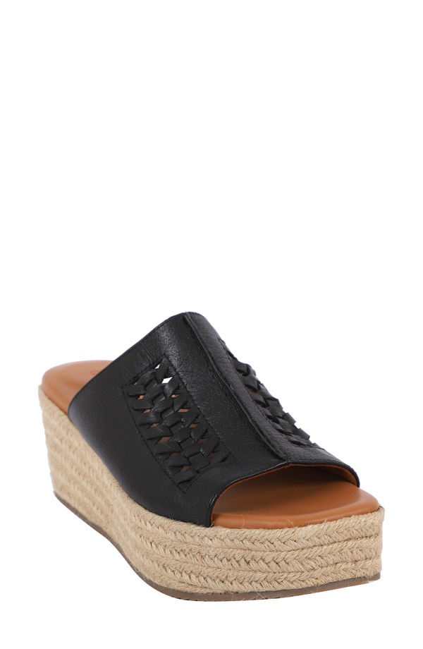 ジェントルソウルズ レディース シューズ 踵 プラットホーム サンダル Gentle Soulsilvana Woven Platform Slide Sandal Black 黒いこと