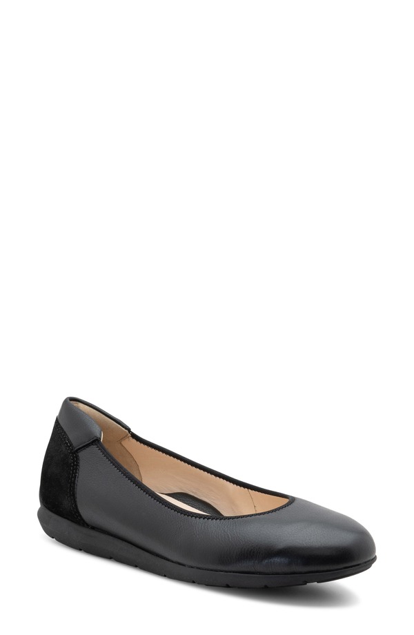 アラ レディース シューズ パンプス Sarah Ballet Flat Black Calf 黒いこと