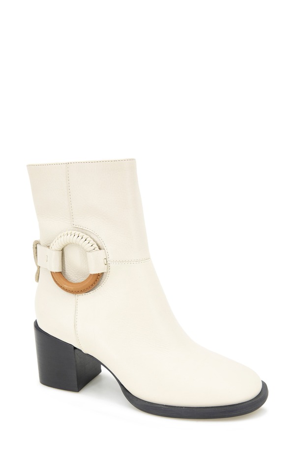 ジェントルソウルズ レディース シューズ ブーツ・レインブーツ 踵 Gentle Souls Holi Block Heel Bootie Stone Leather 石ころ