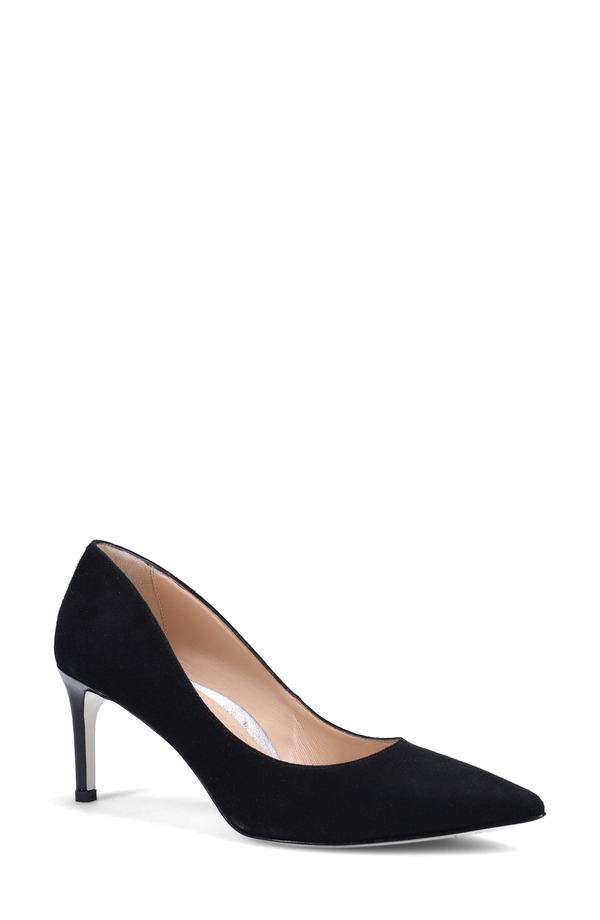 ロンホワイト レディース シューズ 踵 Ron White Cindy Pointed Toe Pump Onyx Suede