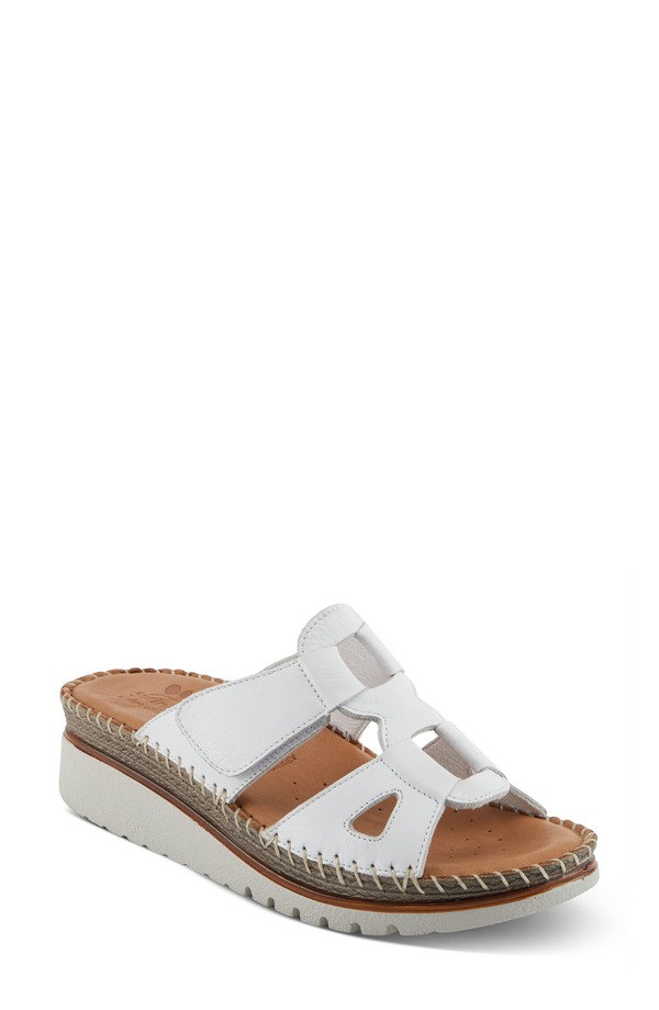 発条足取り レディース シューズ 踵 プラットホーム サンダル Spring Step Montera Platform Sandal White 白いこと