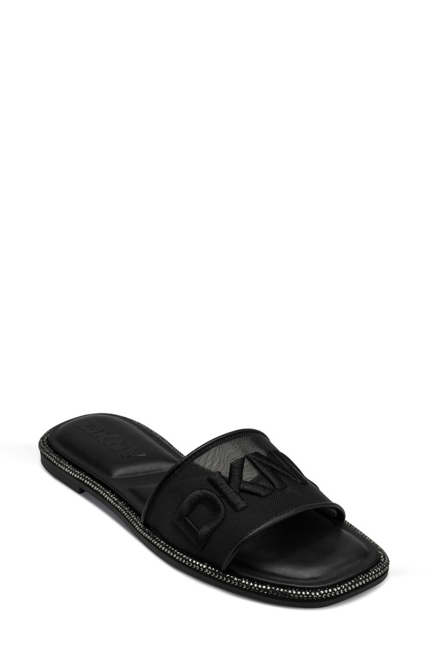 ダナ キャラン ニューヨーク レディース シューズ サンダル ロゴ DKNY Badin Logo Slide Sandal Black ブラック