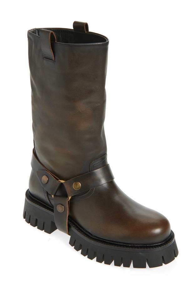 ゴールデングース レディース シューズ ブーツ・レインブーツ Golden Goose Kurt Moto Boot Dark Brown/ Beige 赤銅色
