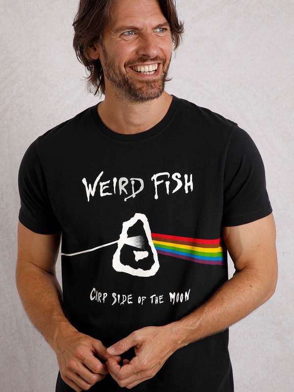 ウィアードフィッシュ メンズ トップス プルオーバー 刷り上げる Weird Fish Carp Side Front Print Artist-Shirt Black 黒いこと