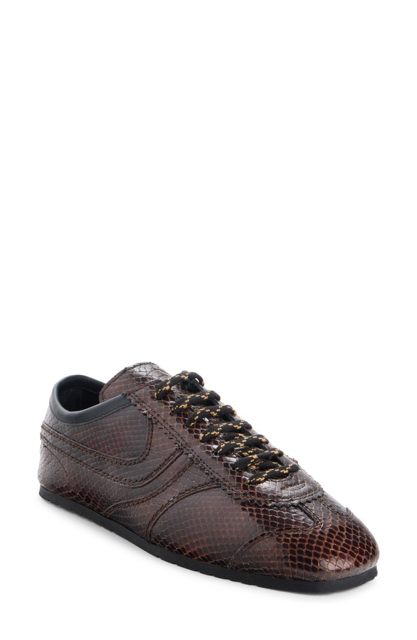 ドリス・ヴァン・ノッテン レディース シューズ スニーカー Dries Vanoten Lizard Embossed Sneaker Dark Brown 704 ブラウン