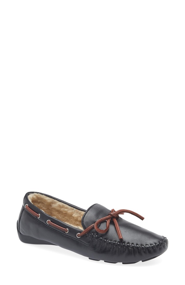 ロバート ツア レディース シューズ スリッポン・ローファー Robert Zur Bowie Faux Shearling Linedriving Loafer Black 黒いこと