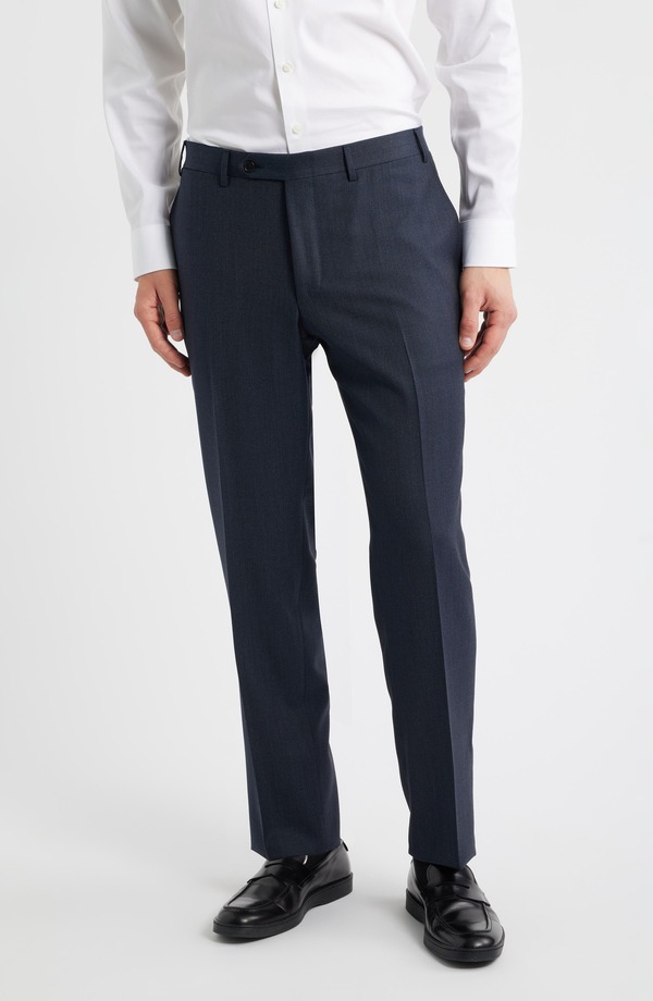 カナーリ メンズ ボトムス カジュアルパンツ レギュラーフィット ウール Canali Siena Regular Fit Super 130s Wool Solidress Pants Navy ネイビー｜ReVida 店