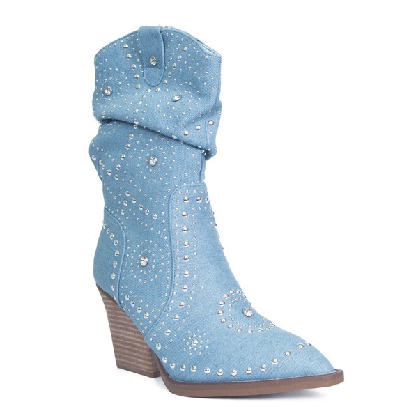 ローレンローライン レディース シューズ ブーツ・レインブーツ Lauren Lorraine Linsey Boot Denim Blue ジーンズ