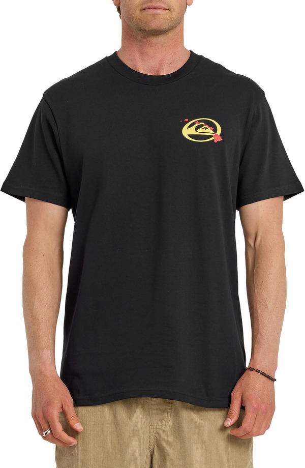 クイックシルバー メンズ トップス Tシャツ コットン グラフィック Quiksilver HI Quikislands Cotton Graphic T-Shirt Black ブラック