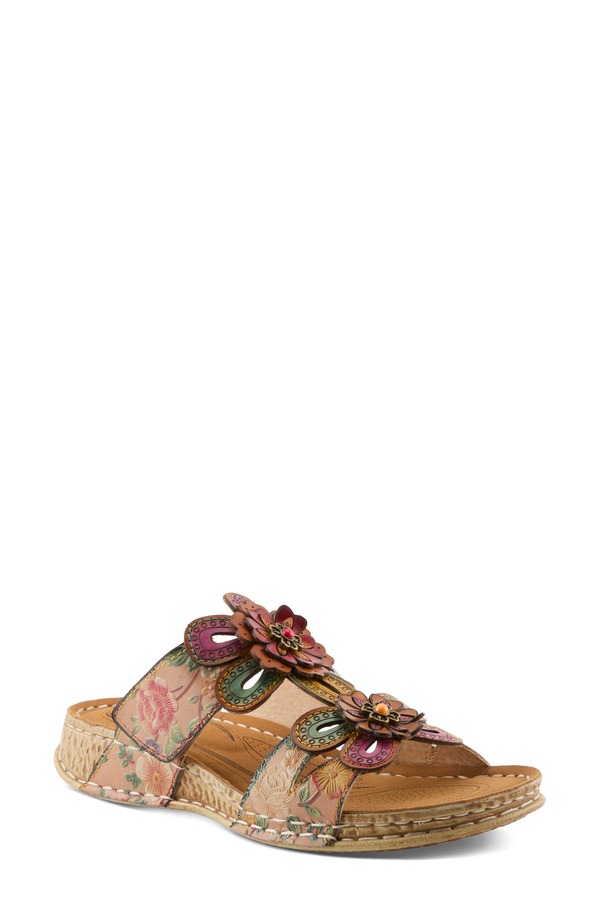 発条足取り レディース シューズ 踵 サンダル L\u0027Artiste by Spring Step Beaudie Sandal Tan Multi タン