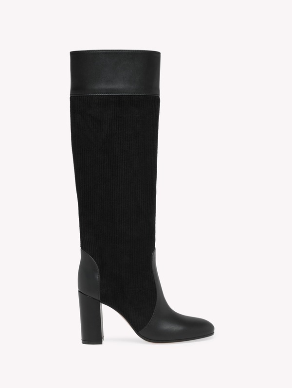 ジャンヴィト ロッシ レディース シューズ ブーツ・レインブーツ Gianvito Rossi Sheffield Boots Black Calf And Fabric 黒いこと