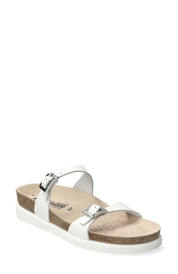 メフィスト レディース シューズ ヒール サンダル Mephisto Halya Sandal White Leather ホワイト