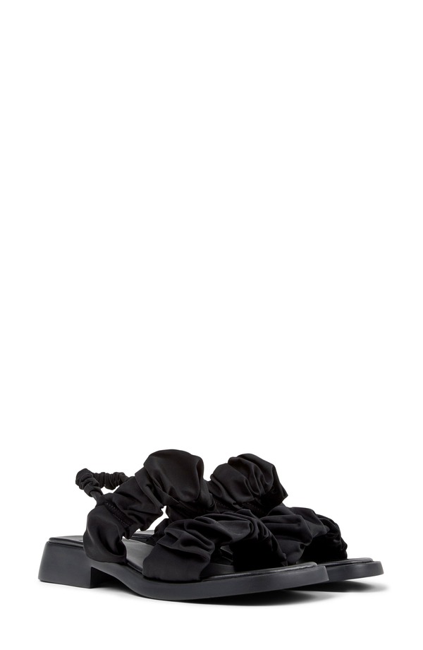 カンペール レディース シューズ ヒール ギャザー サンダル Camper Dana Ruched Slingback Sandal Black ブラック 31,070円