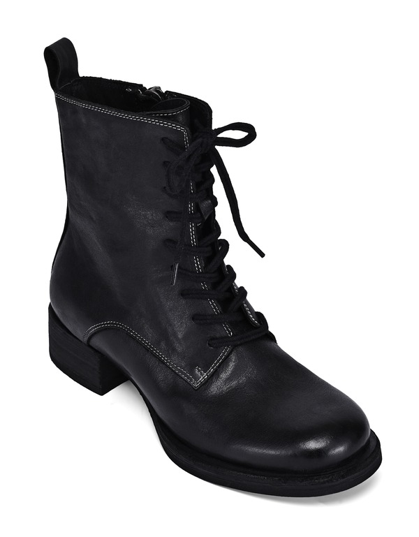 オールドトレンド レディース シューズ ブーツ・レインブーツ アンクル レース レザー OLD TREND Heritagenuine Leatherefined Lace Up Ankle Boot Black ブラック