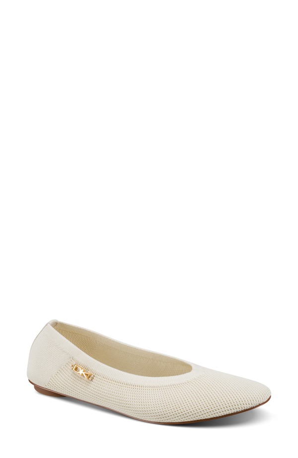 ダナ キャラン ニューヨーク州 レディース シューズ パンプス 編み物 DKNY Avery Knit Ballet Flat Ivory 象牙色
