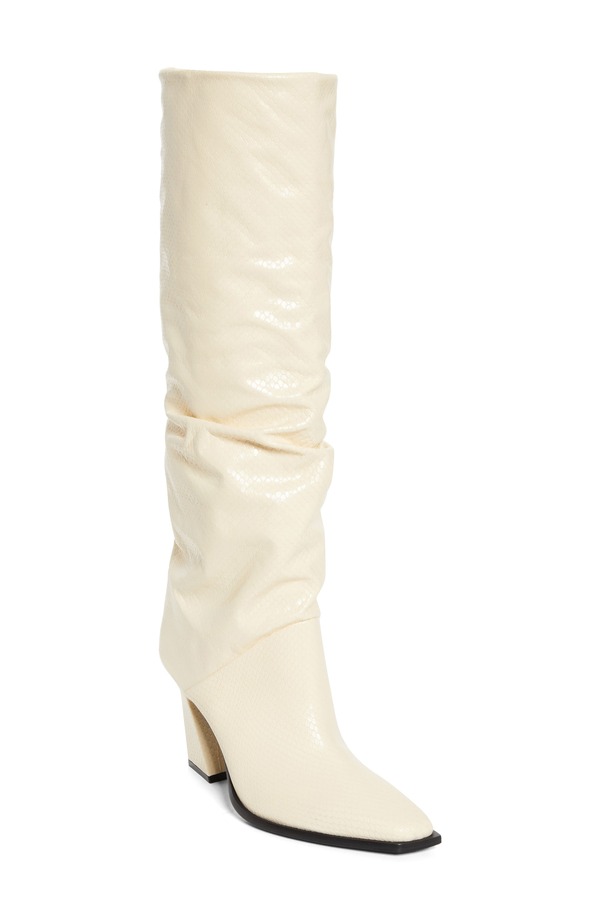 ジミーチュー レディース シューズ ブーツ・レインブーツ Jimmy Choo Hart Snakeskin Embossed Knee High Boot Buttermilk