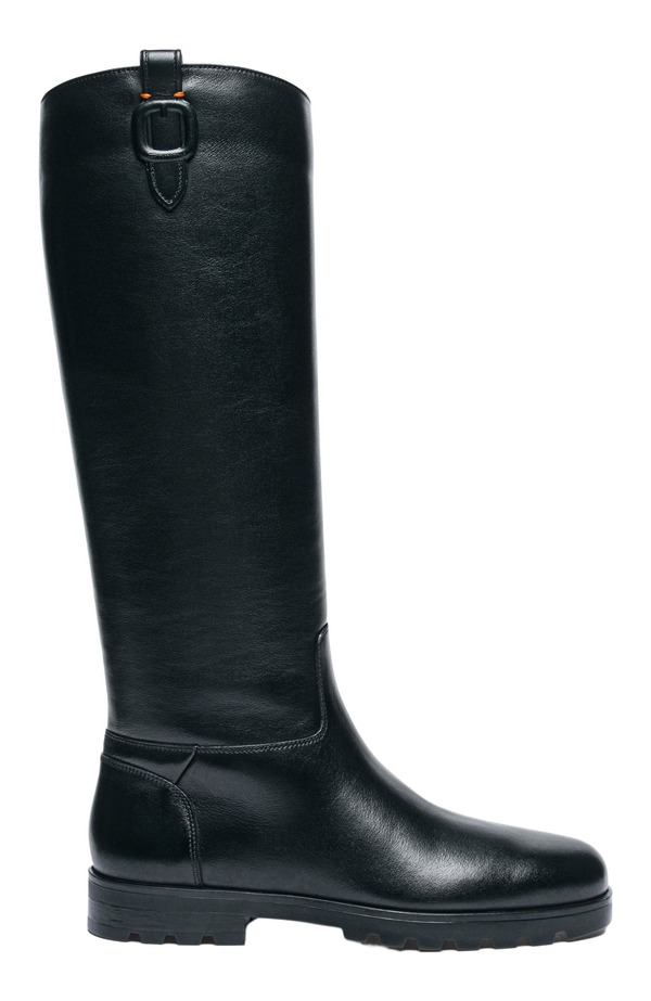 サントーニ レディース シューズ ブーツ・レインブーツ なめし革 Santoni Women\u0027s leather boot Black 黒いこと