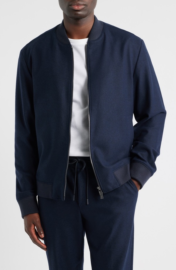ボス メンズ アウター ジャケット・ブルゾン BOSS Hanry Bomber Jacket Dark Blue ブルー|ReVida 店