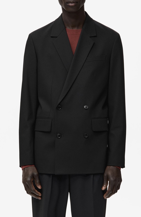 マンゴ メンズ アウター ジャケット・ブルゾン ブレザー MANGO Boston Double Breasted Blazer Black ブラック｜ReVida 店