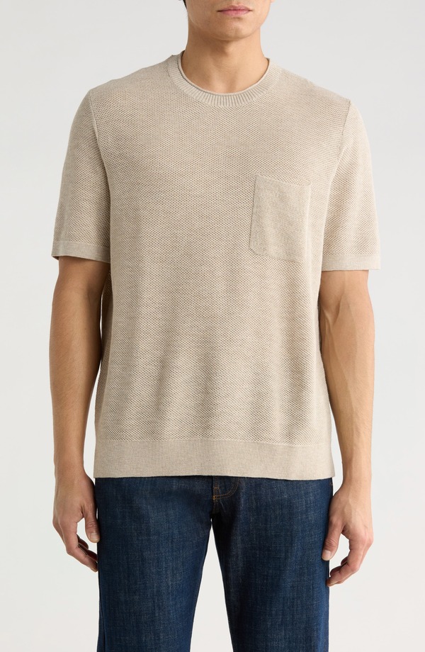 トッミーバハマ メンズ アウター パーカー・スウェット セーター コットン リネン Tommy Bahama Salthill Short Sleeve Cotton & Linen Piqu Sweater Oatmeal Heather ヘザー 25,776円
