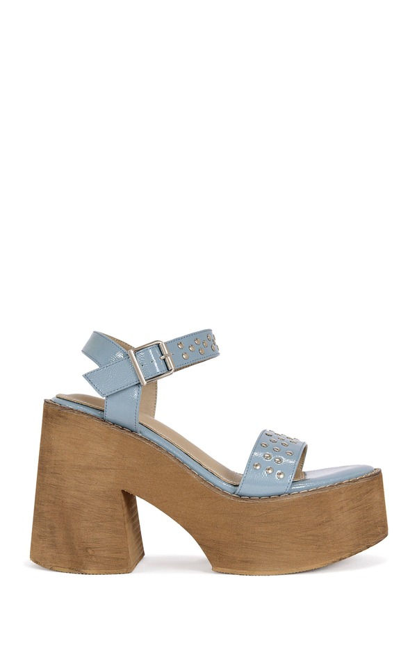 アザレア ワン レディース シューズ ヒール サンダル AZALEA WANG Elizabella Block Sandal Blue ブルー｜ReVida 店
