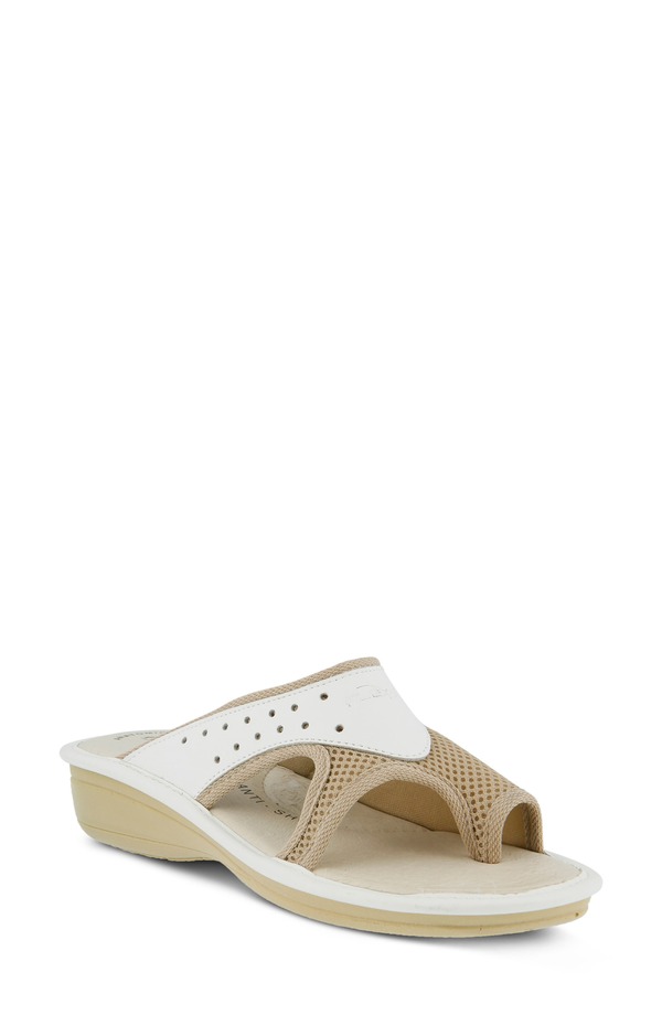フレクサス レディース シューズ ヒール サンダル Flexus by Spring Stepascalle Slide Sandal White Fabric ホワイト|ReVida 店