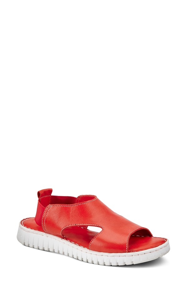 発条足取り レディース シューズ 踵 サンダル Spring Step Abadessa Slingback Sandal Red 赤いこと