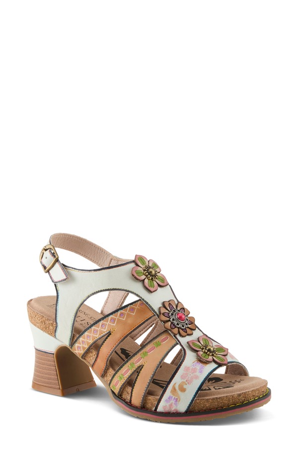 発条足取り レディース シューズ 踵 サンダル L\u0027Artiste by Spring Step Galfriday Sandal White Multi 白いこと