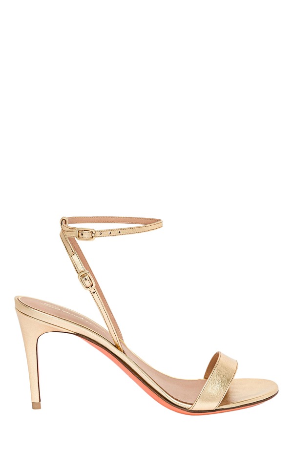 サントーニ レディース シューズ 踵 サンダル なめし革 Santoni Leather high-heel sandal Gold ゴールド