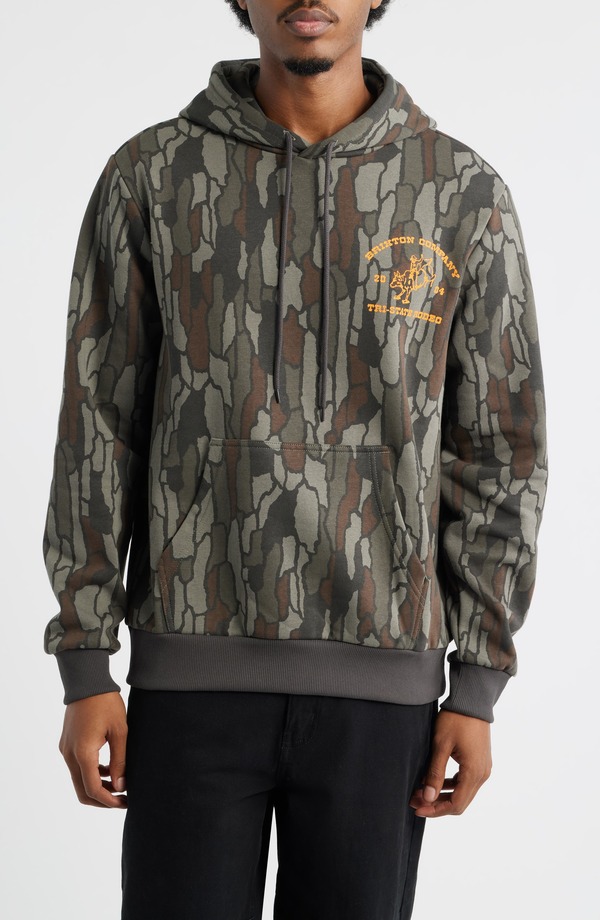 ブリクス英トン メンズ アウター パーカー・スウェット グラフィック Brixton Danforth Graphic Hoodie Bark Camo