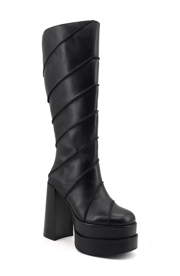 ジジ レディース シューズ ブーツ・レインブーツ プラットホーム ZIGI Albania Platform Waterproof Boot Black Light 黒いこと
