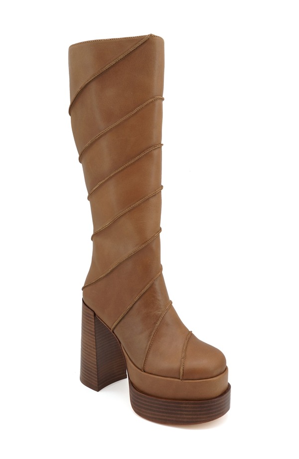ジジ レディース シューズ ブーツ・レインブーツ プラットホーム ZIGI Albania Platform Waterproof Boot Lightan タン