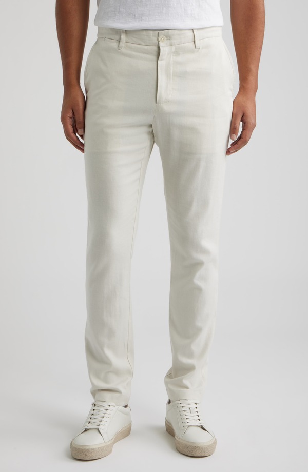 ブガッチ メンズ ボトムス カジュアルパンツ リネン Bugatchi Aerolinen Blend Chinos Ivory アイボリー