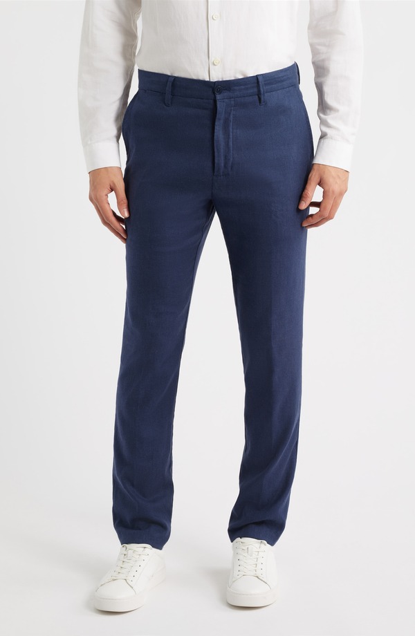 ブガッチ メンズ ボトムス カジュアルパンツ リネン Bugatchi Aerolinen Blend Chinos Navy ネイビー