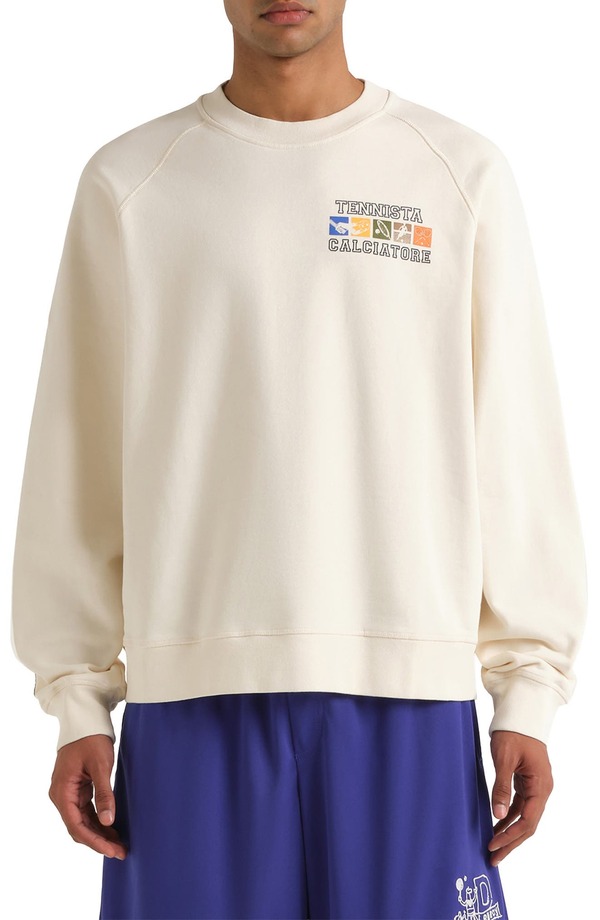 ディアドラ レディース アウター パーカー・スウェット シャツ 刺繍 フリース Diadora Legacy Embroidered Fleece Sweatshirt White Alyssum ホワイト