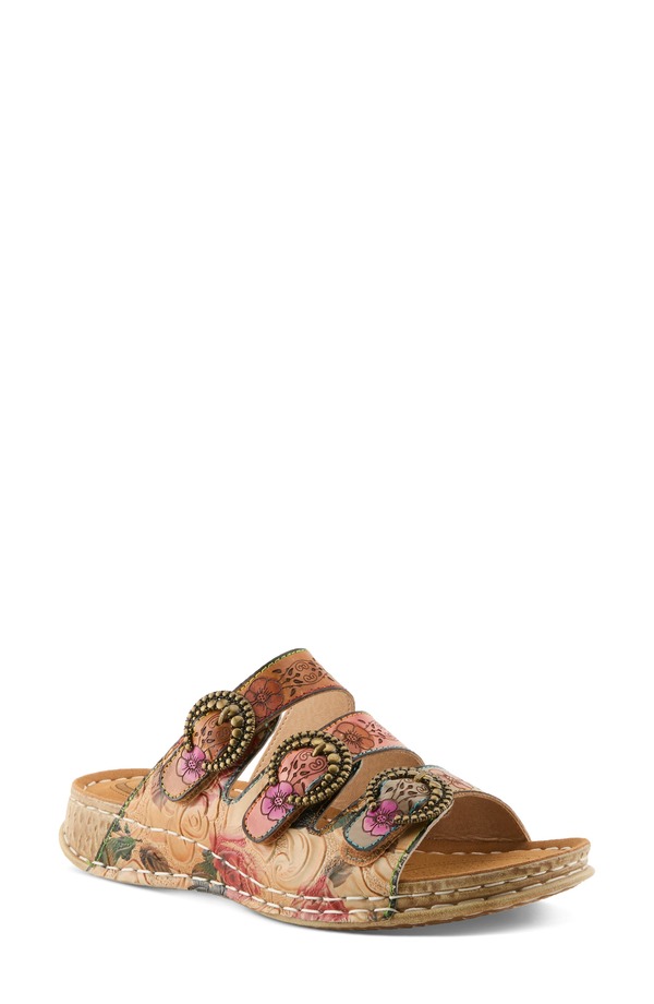 発条足取り レディース シューズ 踵 サンダル L\u0027Artiste by Spring Step Gotta Have Strappy Sandal Tan Multi タン