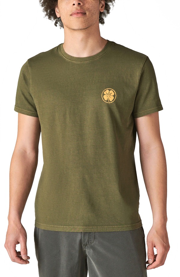 ラッキーブランド メンズ トップス Tシャツ グラフィック Lucky Brand Peace of Mind Graphic Tee Dark Olive オリーブ|ReVida 店