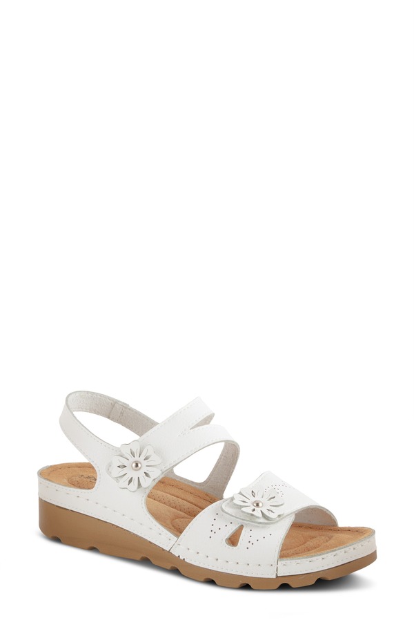 フレクサス レディース シューズ ヒール サンダル Flexus by Spring Steponcia Slingback Wedge Sandal White ホワイト|ReVida 店